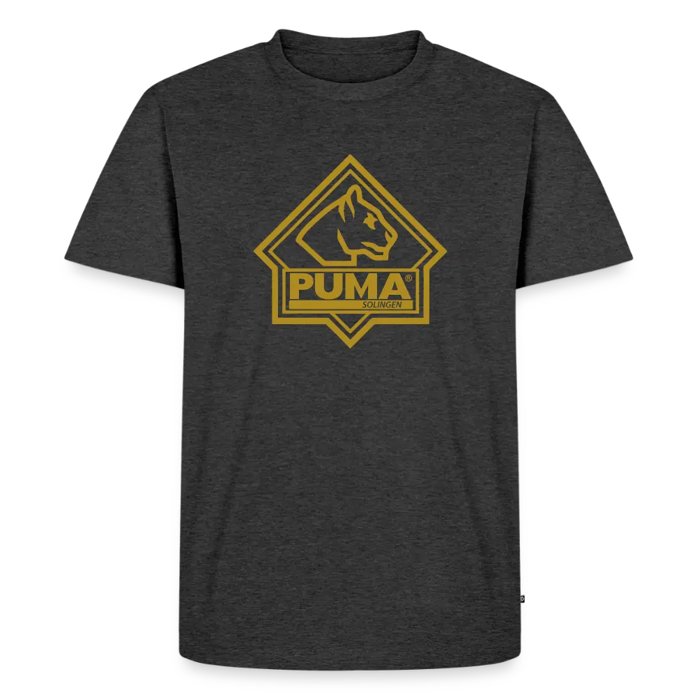 Men’s Premium T-Shirt PUMA Heritage Logo Front - heather anthracite