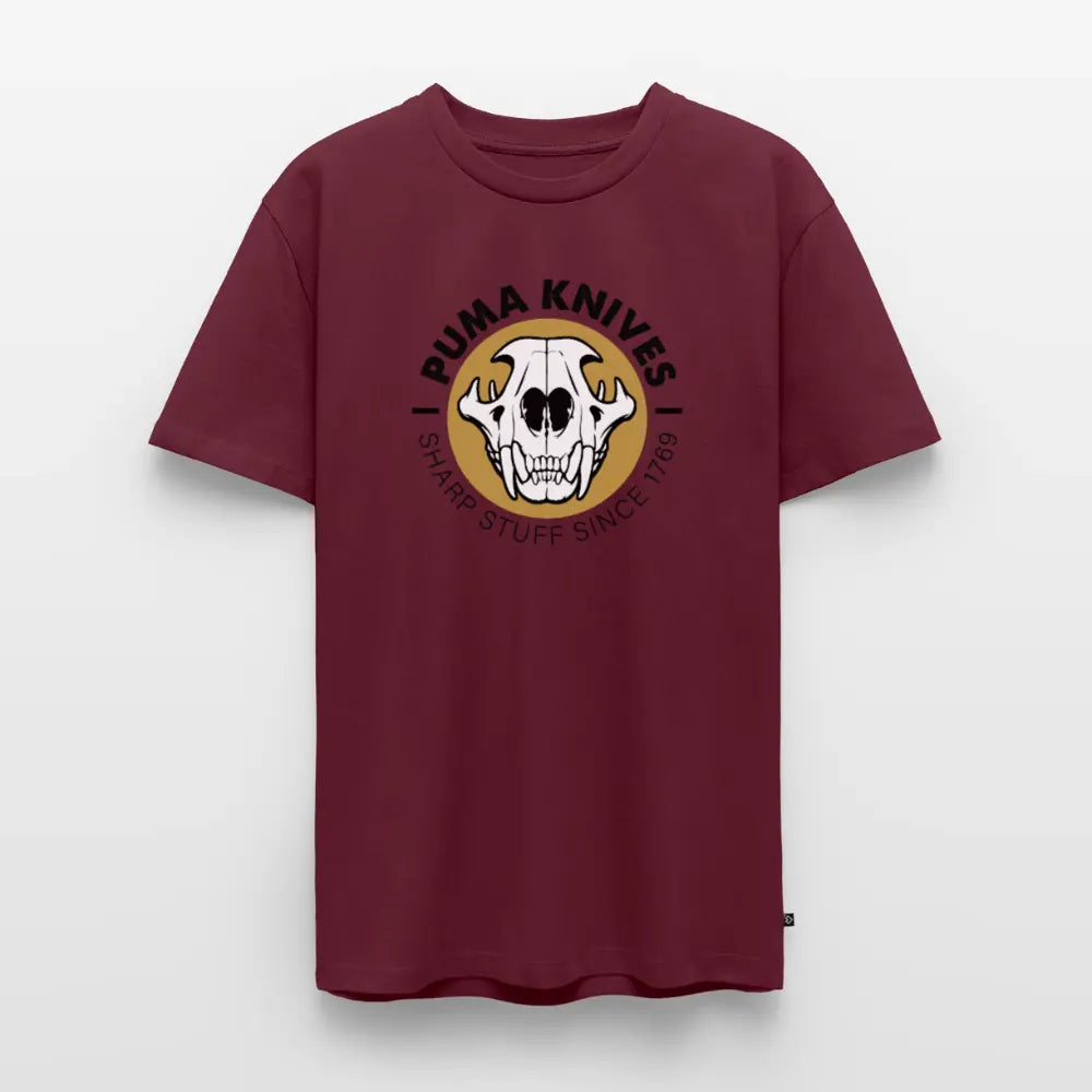 Men’s Premium T-Shirt Skull Frontal Sharp Stuff - burgundy
