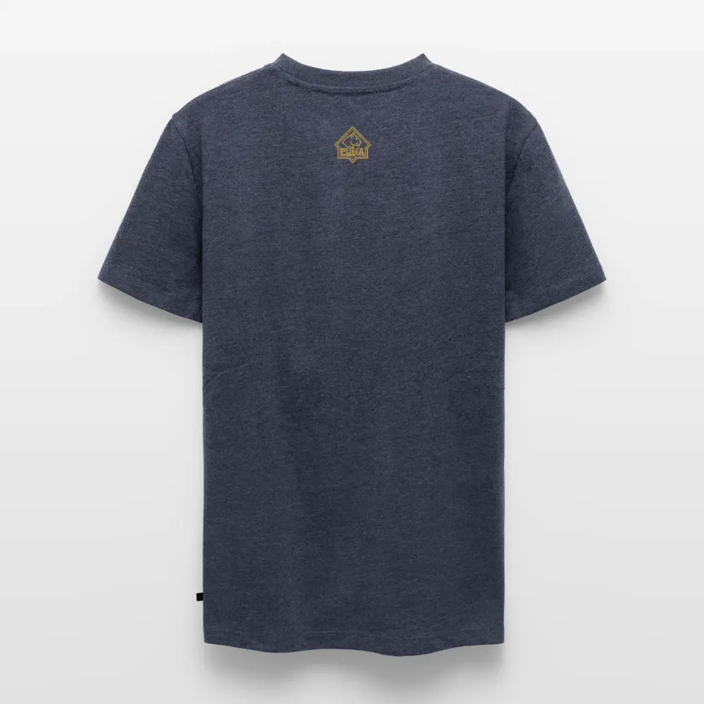 Men’s Premium T-Shirt Skull Frontal Sharp Stuff - heather denim