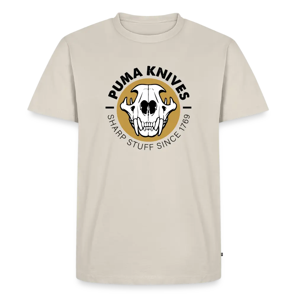 Men’s Premium T-Shirt Skull Frontal Sharp Stuff - beige