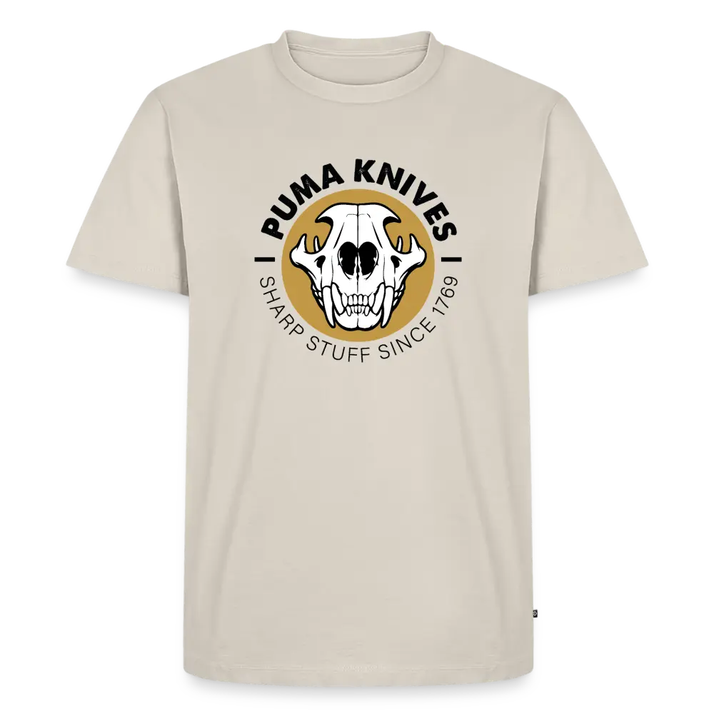 Men’s Premium T-Shirt Skull Frontal Sharp Stuff - beige