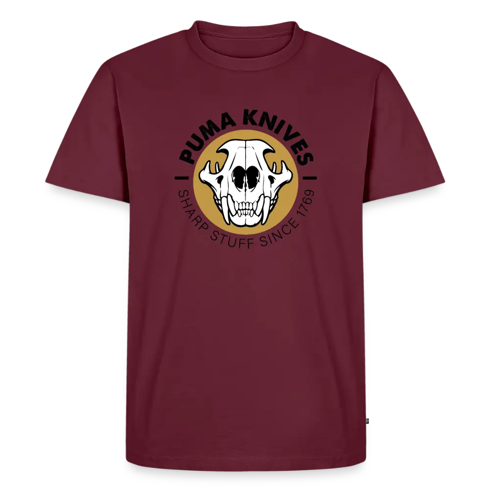 Men’s Premium T-Shirt Skull Frontal Sharp Stuff - burgundy
