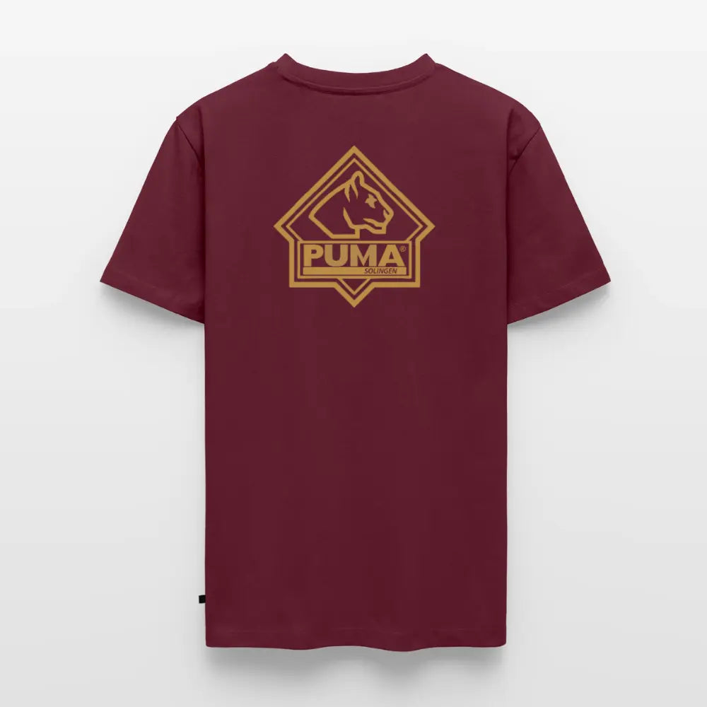 Men’s Premium T-Shirt PUMA Heritage Logo Back - burgundy