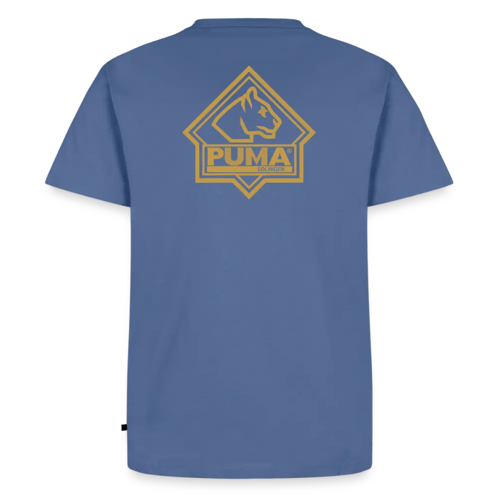 Men’s Premium T-Shirt PUMA Heritage Logo Back - stone blue