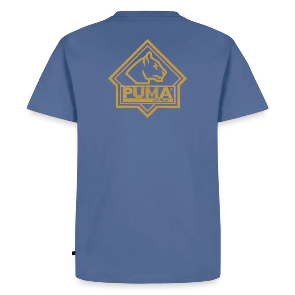 Men’s Premium T-Shirt PUMA Heritage Logo Back - stone blue