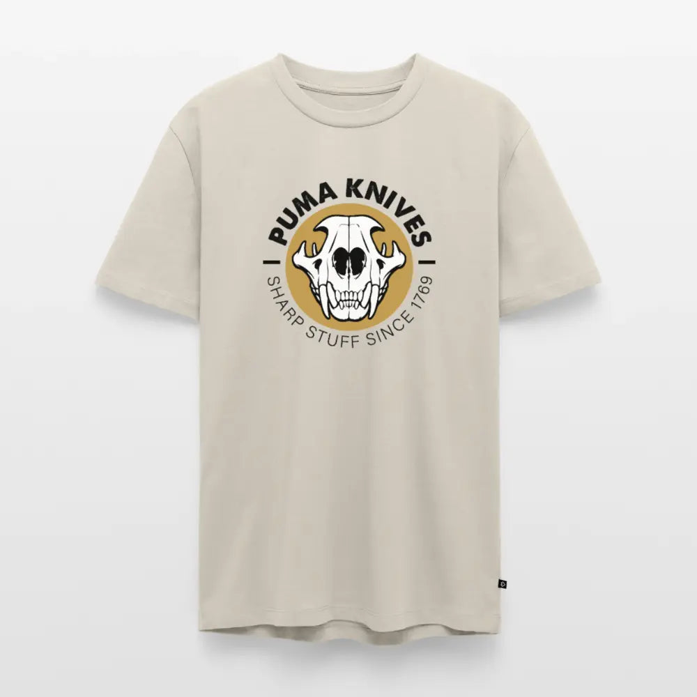 Men’s Premium T-Shirt Skull Frontal Sharp Stuff - beige
