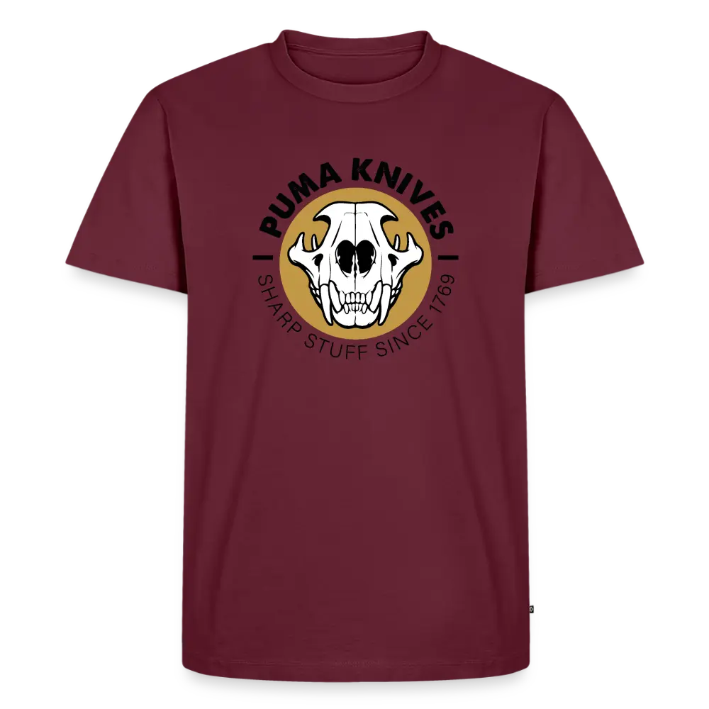 Men’s Premium T-Shirt Skull Frontal Sharp Stuff - burgundy