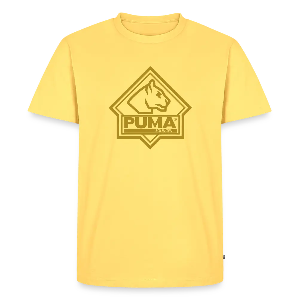 Men’s Premium T-Shirt PUMA Heritage Logo Front - sky yellow