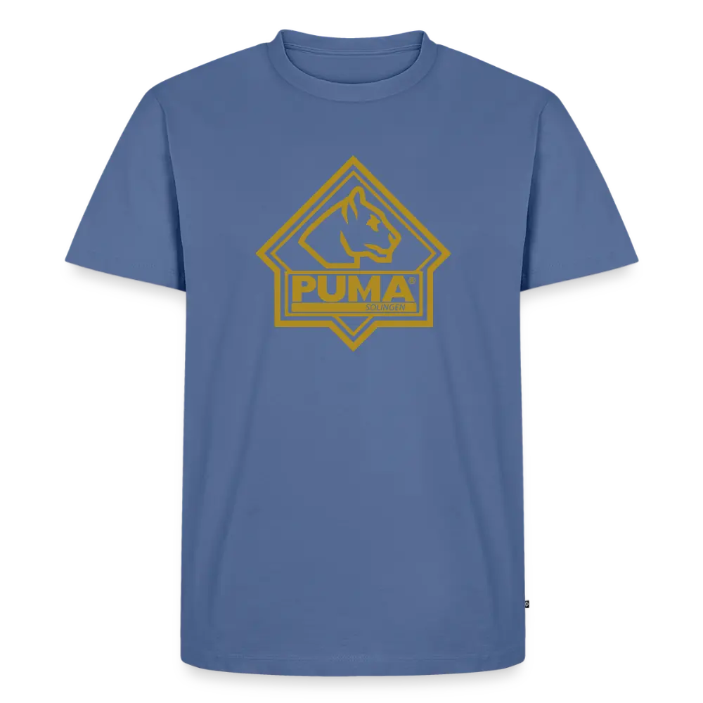 Men’s Premium T-Shirt PUMA Heritage Logo Front - stone blue