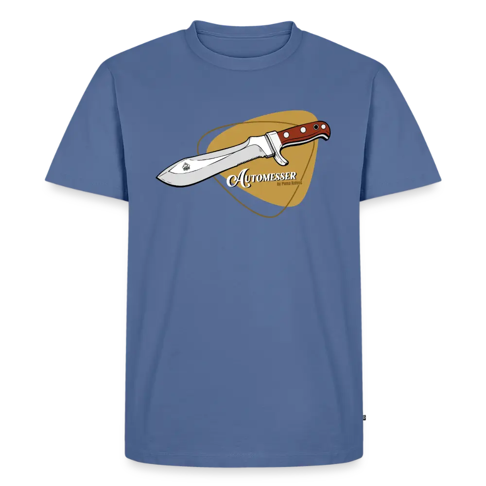 Men’s Premium T-Shirt PUMA Automesser Retrodesign - stone blue