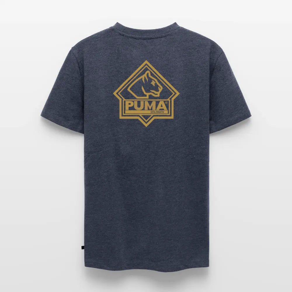 Men’s Premium T-Shirt PUMA Heritage Logo Back - heather denim