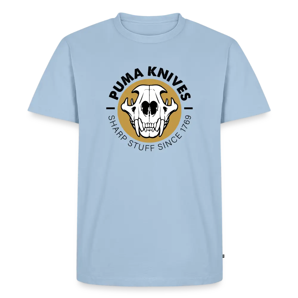 Men’s Premium T-Shirt Skull Frontal Sharp Stuff - light blue