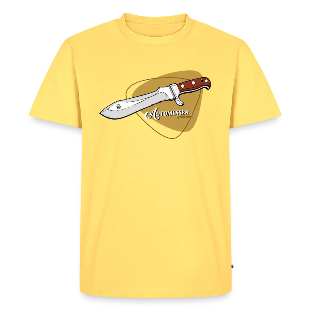 Men’s Premium T-Shirt PUMA Automesser Retrodesign - sky yellow