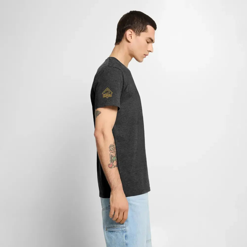 Men’s Premium T-Shirt PUMA Heritage Logo Back - heather anthracite