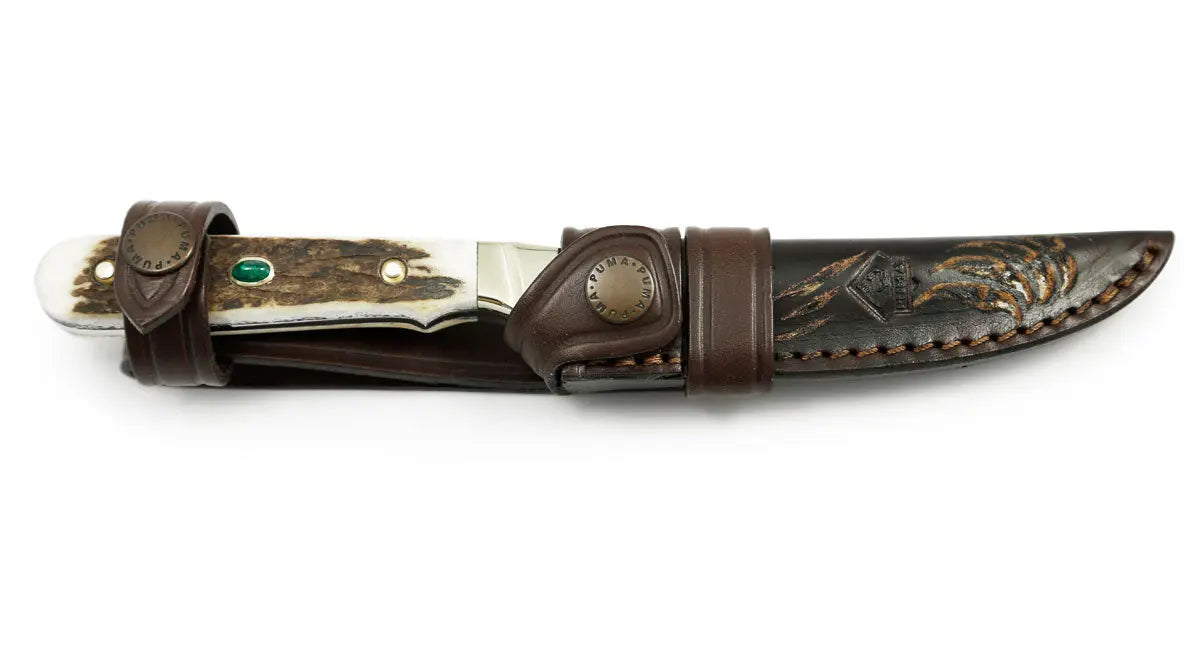 PUMA Jubiläumsmesser 250, mit Gold eingelegten Smaragd, limitiert auf 7 Stück