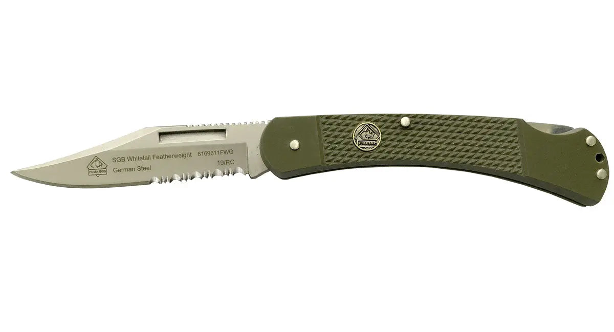 Puma SGB Whitetail Featherweight olivgrün G10 mit Sägezahnung