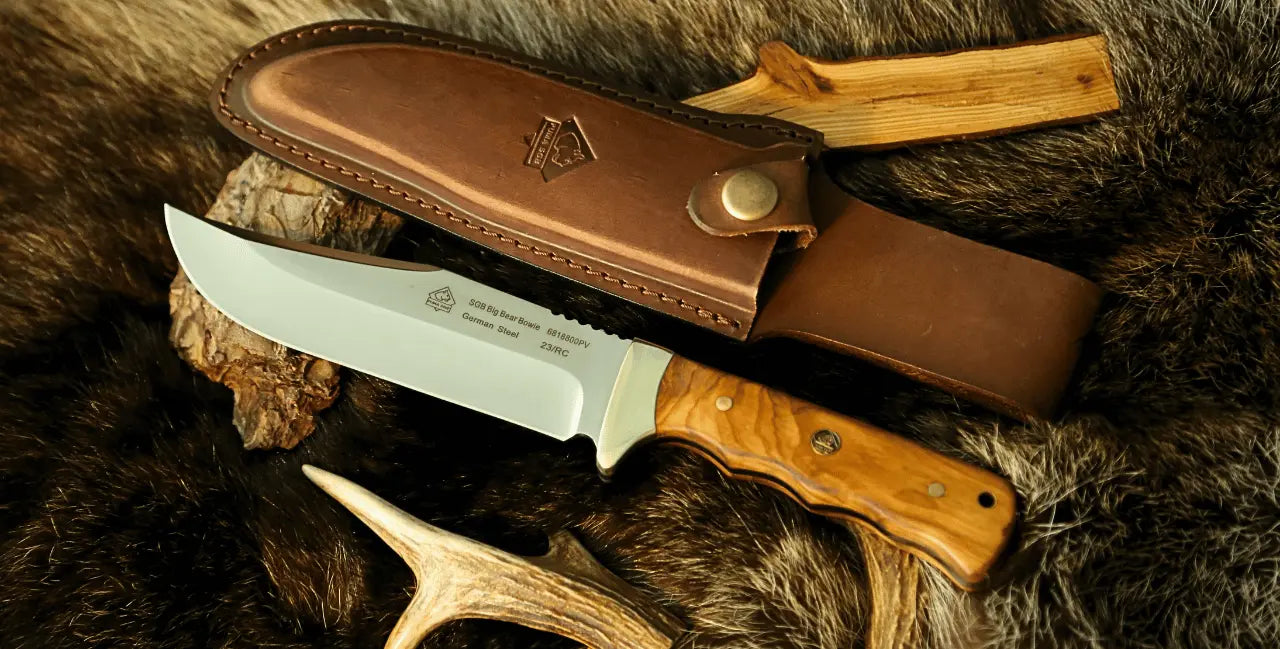 Hunting knife, outdoor knife PUMA SGB big bear bowie, olive wood