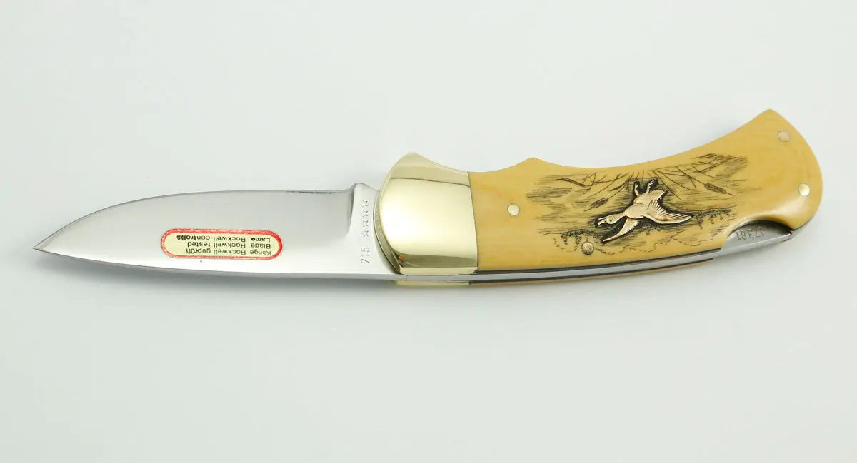 (Raritäten) Puma 4-Star 715 mit Messingeinlagen Ente und Fasan, Garantiekarte, 1983