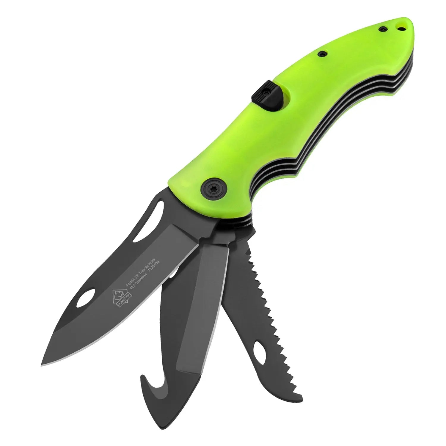 PUMA XP Trifecta 3-blade folding knife, luminescent acrylic