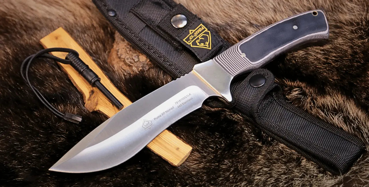 Hunting knife, outdoor knife, PUMA XP nomad with fire starter, G10