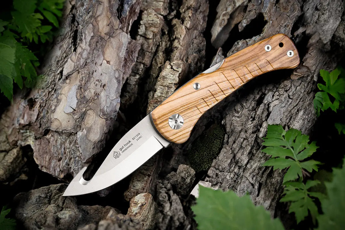 PUMA IP Jagdtaschenmesser mit gut hook, Olivenholz