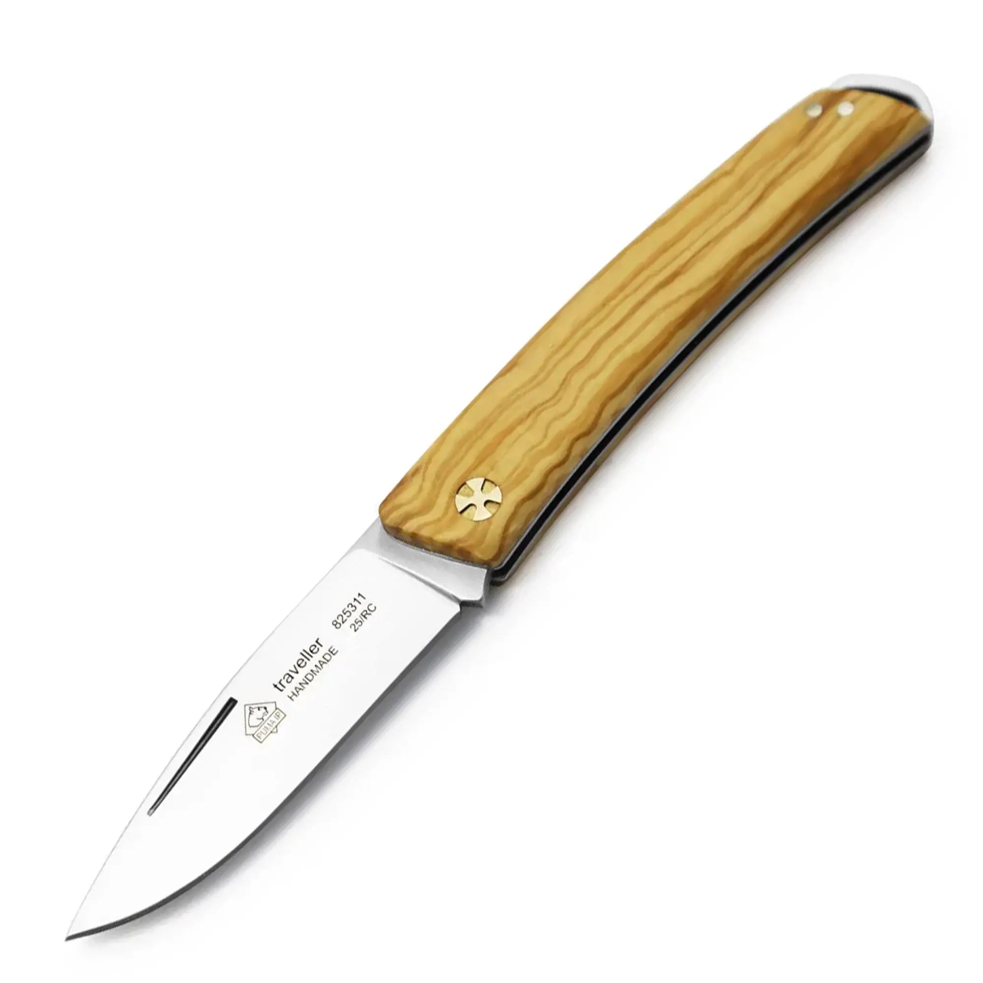 Pocket knife, PUMA IP traveller with suede pouch, olive wood