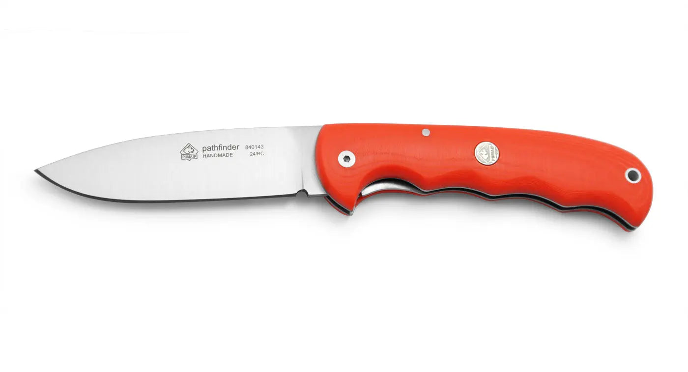 Jagdtaschenmesser, Outdoortaschenmesser, PUMA IP pathfinder, orangefarbenes Micarta