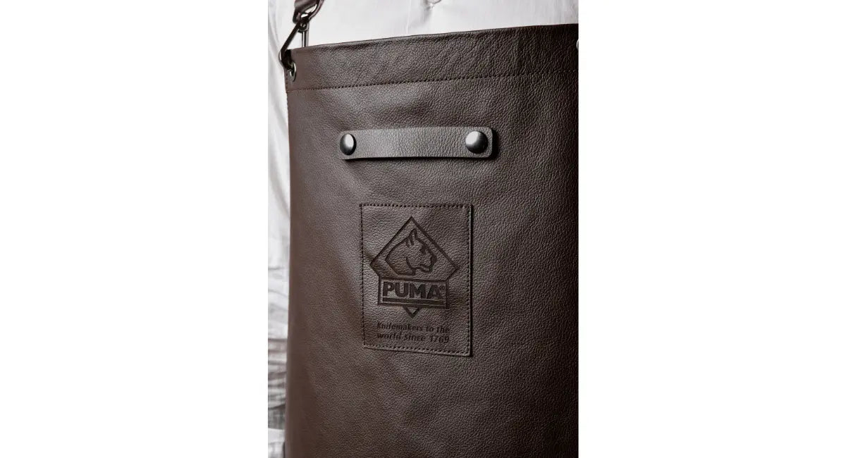 Koch- & Grillschürze, strapazierfähig und robust aus Rindleder Farbe braun