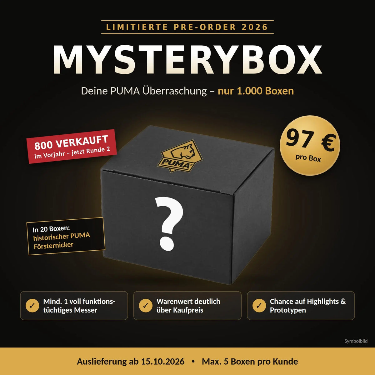 PUMA Messer Mysterybox 2026 – limitierte Pre-Order PUMA GmbH IP Solingen