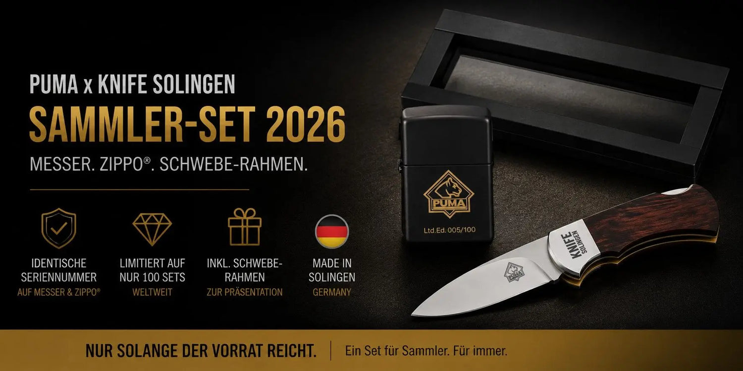 PUMA x KNIFE Solingen Set 2026 – Messer, Zippo® & Rahmen | Limited PUMA GmbH IP Solingen