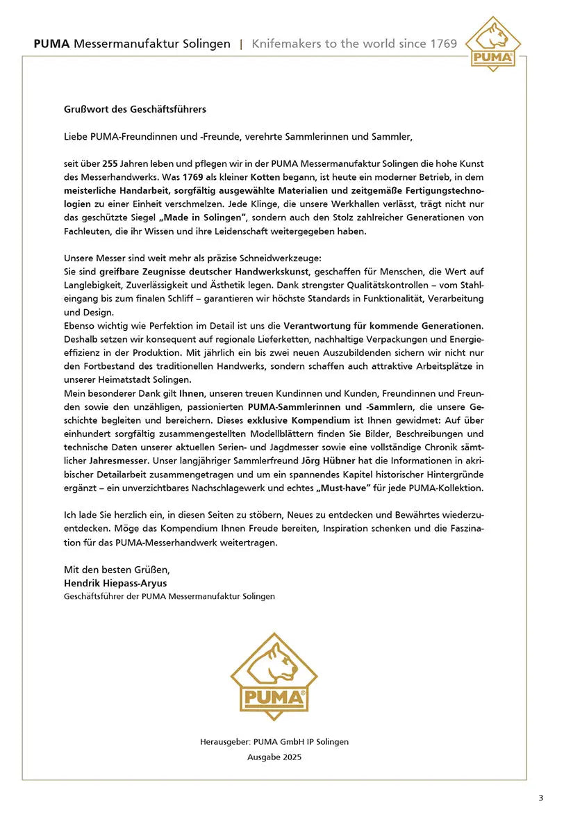 PUMA-Werk Sammlerhandbuch 2025