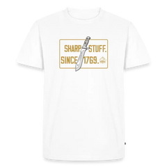 PUMA Herren Premium T-Shirt "Sharp stuff since 1769 Gold" - white