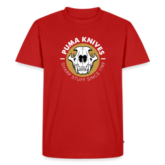PUMA Men’s Premium T-Shirt "Skull Frontal Sharp Stuff" White - red