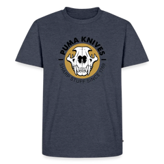 Men’s Premium T-Shirt Skull Frontal Sharp Stuff - heather denim