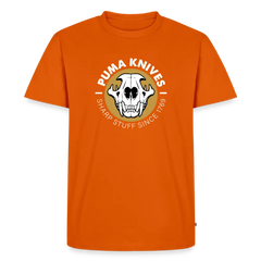 PUMA Men’s Premium T-Shirt "Skull Frontal Sharp Stuff" White - orange 