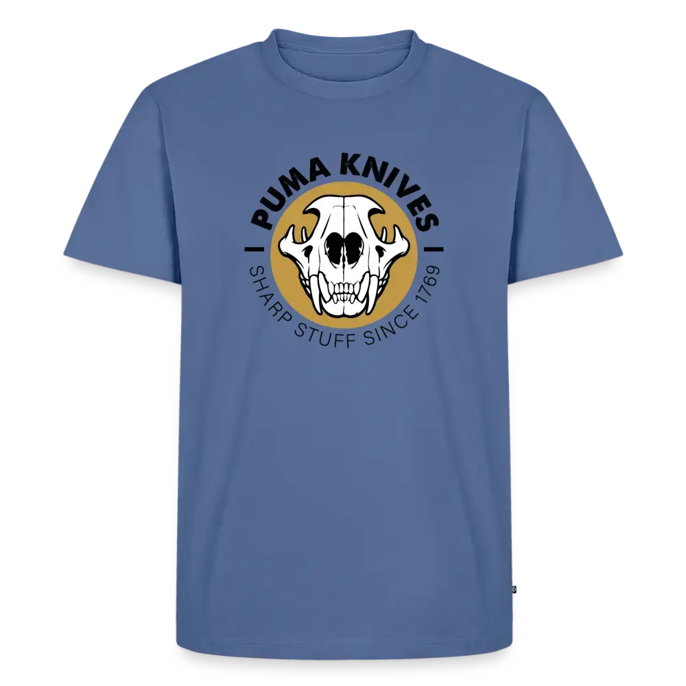 Men’s Premium T-Shirt Skull Frontal Sharp Stuff - stone blue