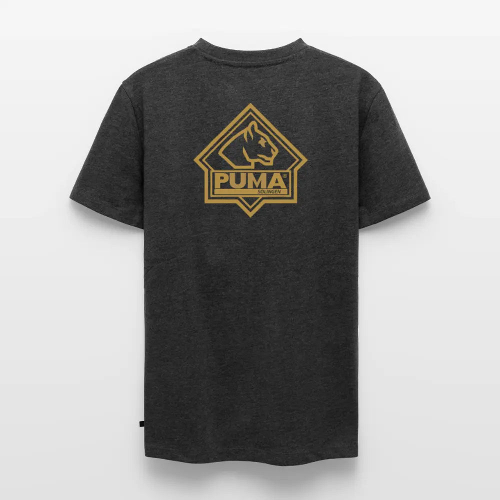 Men’s Premium T-Shirt PUMA Heritage Logo Back - heather anthracite