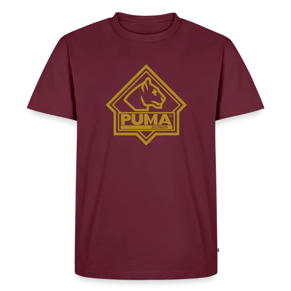 Men’s Premium T-Shirt PUMA Heritage Logo Front - burgundy