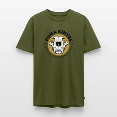 Men’s Premium T-Shirt Skull Frontal Sharp Stuff - khaki