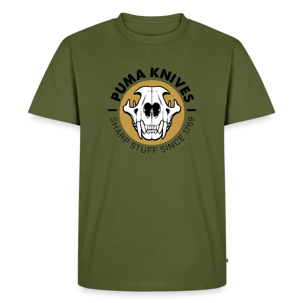 Men’s Premium T-Shirt Skull Frontal Sharp Stuff - khaki