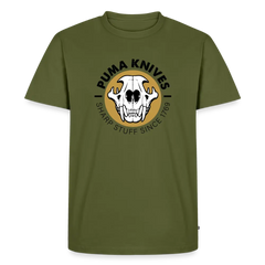 Men’s Premium T-Shirt Skull Frontal Sharp Stuff - khaki