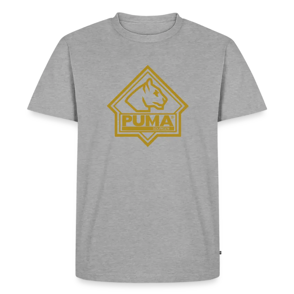 Men’s Premium T-Shirt PUMA Heritage Logo Front - heather grey