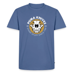PUMA Men’s Premium T-Shirt "Skull Frontal Sharp Stuff" White - stone blue