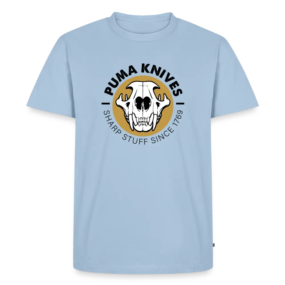 Men’s Premium T-Shirt Skull Frontal Sharp Stuff - light blue