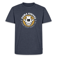 PUMA Men’s Premium T-Shirt "Skull Frontal Sharp Stuff" White - heather denim