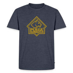 Men’s Premium T-Shirt PUMA Heritage Logo Front - heather denim