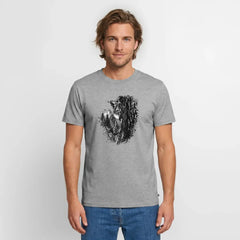 PUMA Herren Premium T-Shirt „Lauernder Puma" - heather grey