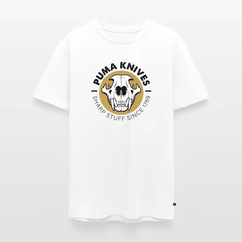 Men’s Premium T-Shirt Skull Frontal Sharp Stuff - white