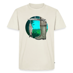 PUMA Herren Premium T-Shirt „Waagemesser – Petri Heil" - off white