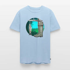 PUMA Herren Premium T-Shirt „Waagemesser – Petri Heil" - light blue